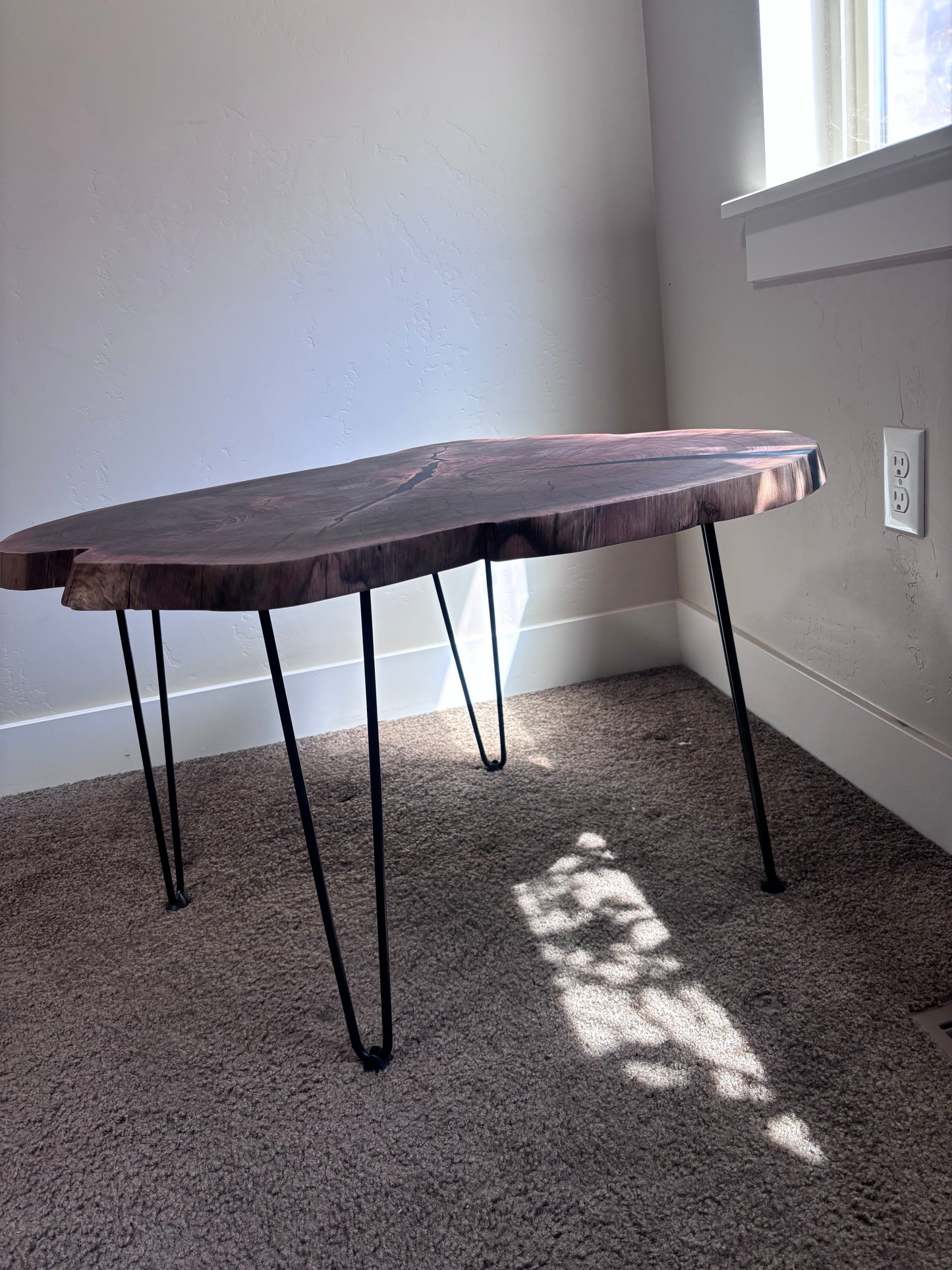 Walnut resin coffee table