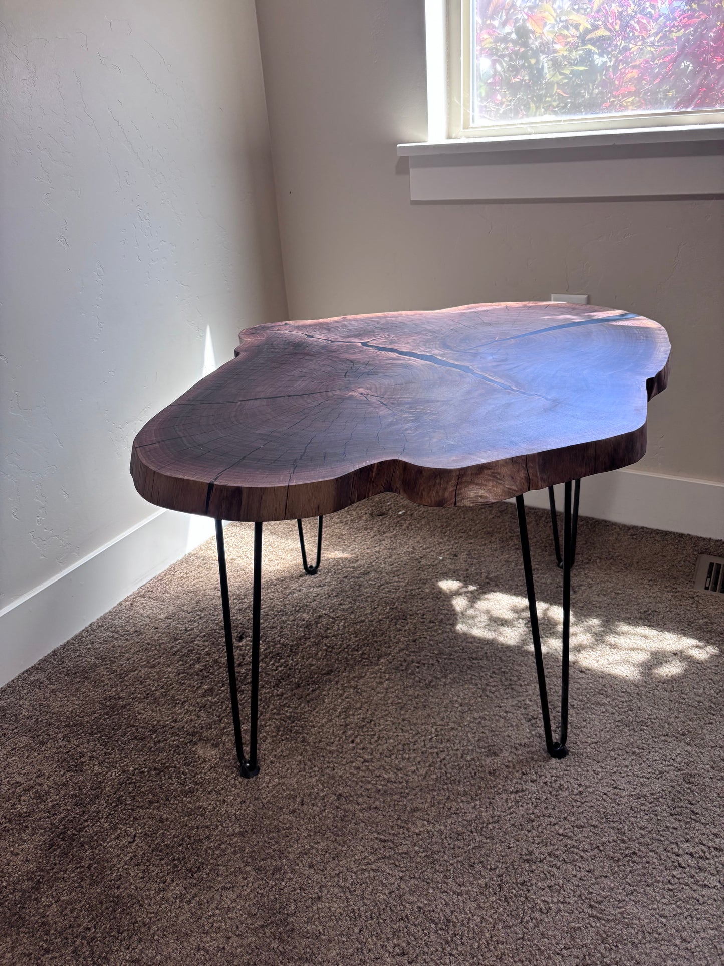 Walnut resin coffee table