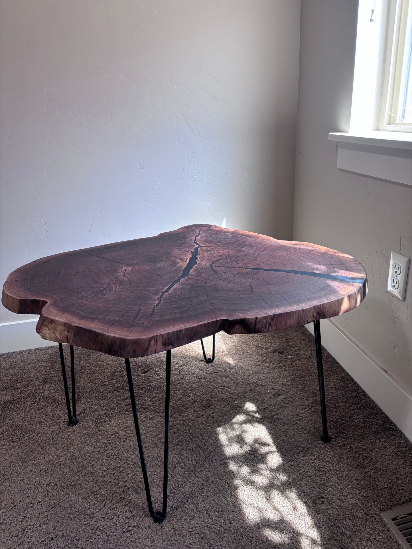 Walnut resin coffee table