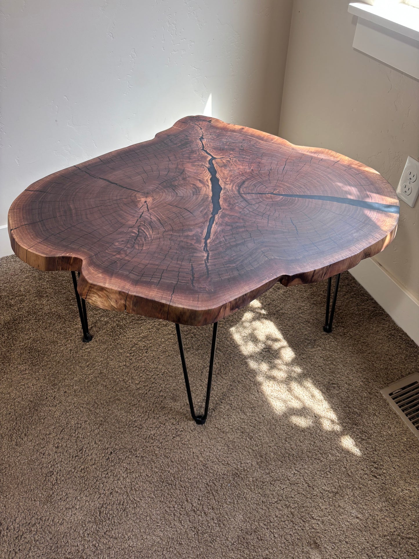 Walnut resin coffee table